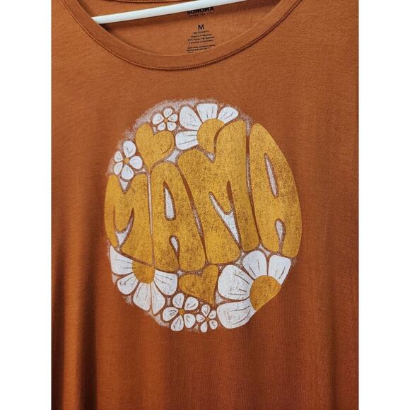 Sonoma Maternity Womens Tshirt Size Med Brown Long Sleeve Full Belly Coverage - Picture 2 of 8